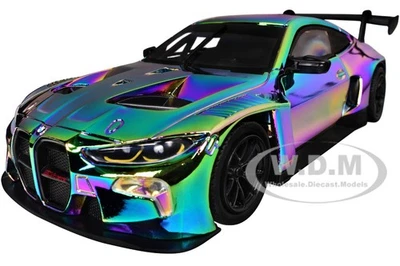 BMW M4 GT3 CHAMELEON CHROME 1/24 DIECAST MODEL CAR BY MOTORMAX 79094 - Image 1 of 4