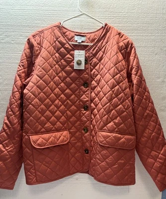 Chaqueta acolchada Croft & Barrow The Classic para mujer talla XL cierre de botones nueva con etiquetas Foto 1 de 4