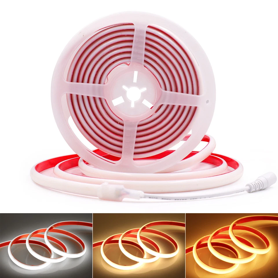 12V COB LED Strisce al Neon IP68 Impermeabile 320 LED/m Flessibile Alimentatore - Immagine 1 di 1