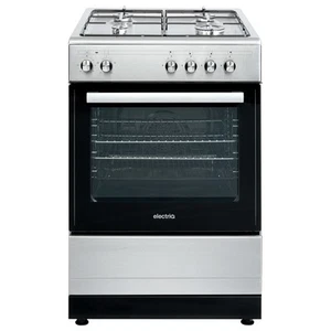 electriQ 60cm Dual Fuel Single Oven Cooker - Stainless Steel EQDFSC60A - Picture 1 of 12