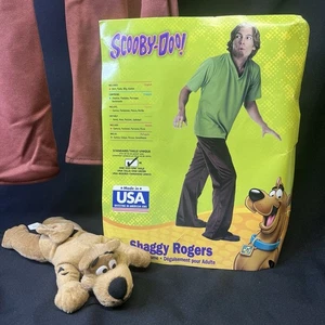 Scooby-Doo 🐶 Shaggy Rogers Adult Costume + Mini Scooby Doo Stuffed Toy Prop - Picture 1 of 6