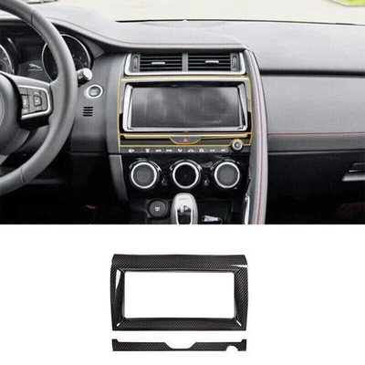 Panel de navegación consola central de fibra de carbono para Jaguar E-PACE 2018-2020 Foto 1 de 4