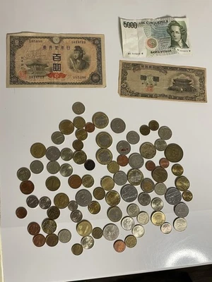 Vtg World Foreign Coin Currency Lot Paper Money Mixed Old Coins - Image 1 of 4