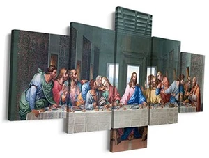5 Pezzi Arte da Parete Gesù Classico Moderna L'Ultima Cena 40,00" x 70,00" Stile-02 - Foto 1 di 7
