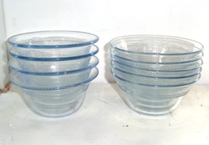 9 Vintage Fire King Oven Glass Blue Philbe Custard Fruit Cups 3 7/8-4 1/8" 5 oz - Picture 1 of 4