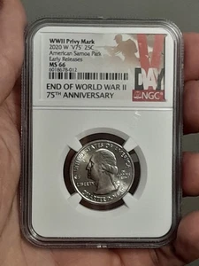 2020- W American Samoa Park NP Quarter NGC MS 66 Privy Mark V75 - Picture 1 of 4