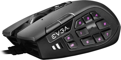 EVGA X15 MMO Gaming Mouse, 8k, Wired, Black, Customizable, 16,000 DPI, Black  - Image 1 of 4