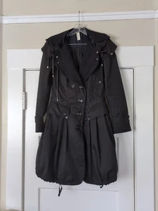 HIGH USE Claire Campbell Wollmischung zweireihig schwarz Mantel Jacke Größe USA 27 - Bild 1 von 14