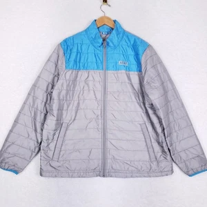 ATT Colorblock Puffer Jacket Size XL Gray Blue Corporate Core Utility Trend - Picture 1 of 10