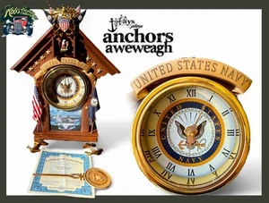Bradford Exchange United States Navy Cuckoo Clock (Music & Action with Box COA) - Picture 1 of 21