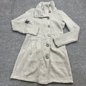 Patagonia Mantel Damen mittelgrau Fleece lange Knopfleiste Jacke warm - Bild 1 von 9