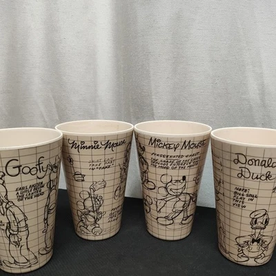Mickey Mouse Minnie Mouse GoofyDonald Duck Sketchbook 16 Oz Cups Disney READ ON - Image 1 of 4