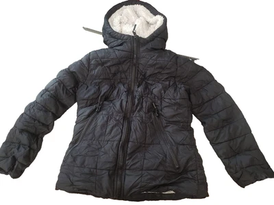 Juvenil Reebok Negro Hinchado Forrado Capucha Cremallera Chaqueta Talla S 7/8 Foto 1 de 4