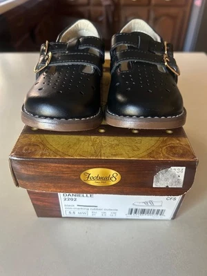 Footmate Danielle черный ребенка ясельного возраста размер 5,5 две пряжки платье обуви классический - Изображение 1 из 4