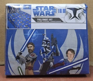 Juego de sábanas completo Star Wars Clone Wars mezcla de algodón ultra suave nuevo 2009 - Imagen 1 de 7