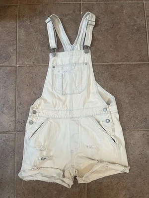 Pantalones Cortos American Eagle XXS Tomgirl Azul Claro Envejecido Denim Overall Foto 1 de 4