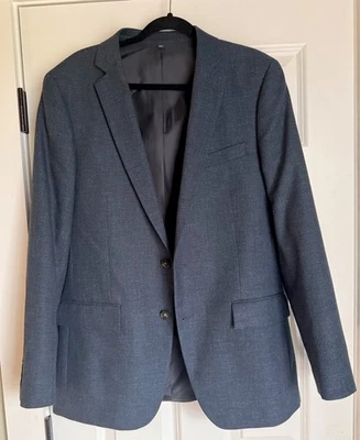 Jaqueta Blazer Masculina J Crew Thompson 40L 40 Longa NOVA Couro Aço Marinho $398 - Imagem 1 de 4