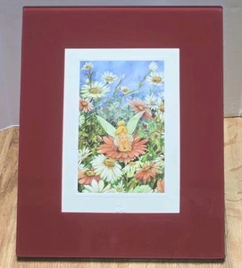 Disney's Tinker Bell Art Red-Framed Post Cards 2 Pieces Tinker Bell with Flowers - Picture 1 of 16