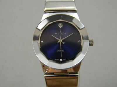Reloj Peugeot Mujer 23mm Tono Plateado Esfera Azul Batería Nueva 6" Foto 1 de 4