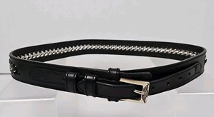 2004 Harley Davidson Buckle & Black Chain 1.5" Belt 97664-05V Size 32 EUC  - Picture 1 of 15
