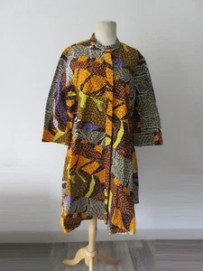 ZURI KENYA cotton abstract pattern shirt dress L - Picture 1 of 9