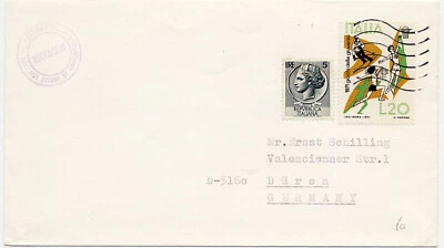 Italy 1971 Paquebot Seapost Ship Cover MS Boccaccio Sank in 2006 #1044 Basketbal - Image 1 of 3