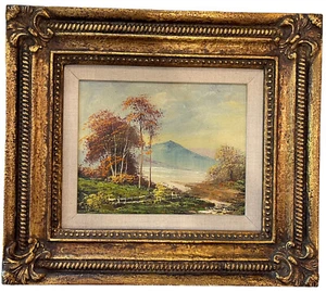 Vintage original signiert gerahmt Antonio Tano Öl auf Leinwand Tafel Landschaft Gemälde - Bild 1 von 12