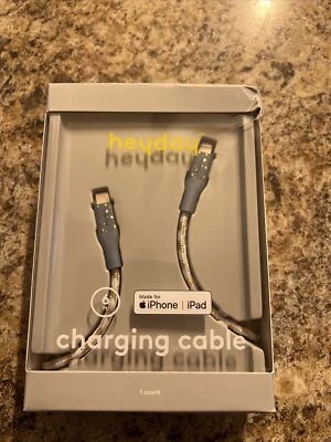 Heyday 6'  to USB-C Braided Cable for iPhone Gray Teal Gold Flake - Image 1 of 2