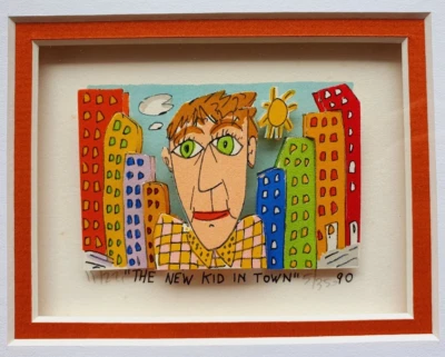 James Rizzi 3D Handsigniert Mini THE NEW KID IN TOWN  aus 1990 PoP ART - Bild 1 von 4