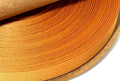 2 New 100 Yard Ginger 100% Polyester Grosgrain Ribbon 5/8 inch - Made In USA - Image 1 of 3
