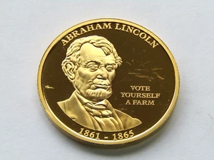 American Mint Presidentes del Partido Republicano Abraham Lincoln en capas 24k Au - Imagen 1 de 10