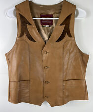 Golden Collection Western Pioneer Wear Leather Vest w/Pockets Size 40