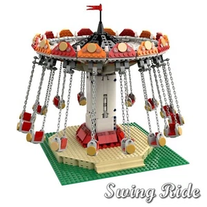 MOC Amusement Park Swing Ride with Power Function Building Bricks Set 1046 Piece - Picture 1 of 5