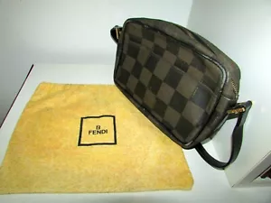 VINTAGE FENDI ITALY CANVAS CROSSBODY BAG - Picture 1 of 12