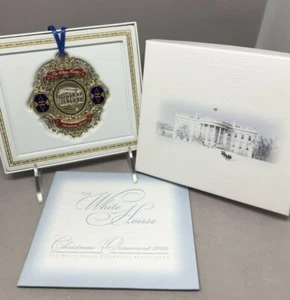 2006 White House Historical Association Gold Metallic Christmas Ornament Bush - Picture 1 of 10