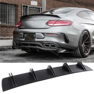 For Mercedes Benz C200 C63 W205 Rear Diffuser 10 Fins Bumper Splitter Spoiler A+ - Picture 1 of 14