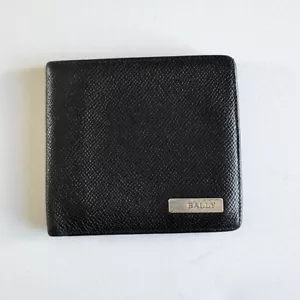 BALLY Black Leather Bifold Wallet - Picture 1 of 7