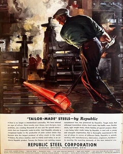 1935 Republic Steel Corporation Original Print Ad Paul Gerding Illustration - Picture 1 of 1