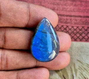 Blauer Feuerspektrolit Labradorit Birnenform Cabochon lose Edelstein für Schmuck - Bild 1 von 6