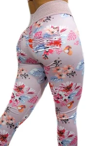 TF Floral Scrunch Leggings, Pink Floral (Alphalete, CLS, Cute Booty Lounge) - Picture 1 of 3