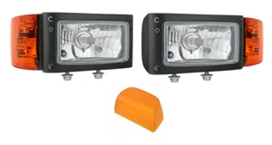 2x Fari con Indicatore di direzione Macchine Edili Spazzaneve Escavatore con Paralume - Foto 1 di 13