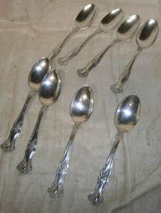 8 rogers 1847 VINTAGE silverplate TEASPOONS SPOON 6" No Mono 1900's grape - Picture 1 of 2