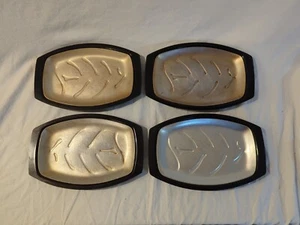 (4) Nordic Wear Steak Sizzler Fajita Plates & Platter Holders - No. 52 - Picture 1 of 9
