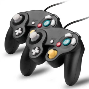 2 Pack Black Wired Game Controller For Nintendo GameCube Console Classic Joypad - Picture 1 of 5