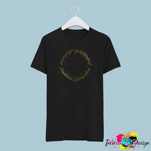 LOTR Lord of the Rings T Shirt Fans Gift Men Tee Top Fun Geek Novelty glow gold