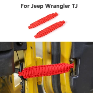 Red Door Limiting Strap Bandage Rope for Jeep Wrangler YJ CJ TJ JK Accessories - Picture 1 of 8
