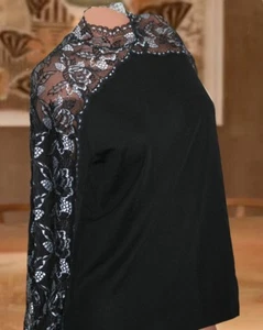 OSCALITO TUNIQUE COL MAO BICOLORE ML 70%LAINE 30%SOIE IT3-FR40 - EUR38 - Noir - Picture 1 of 6