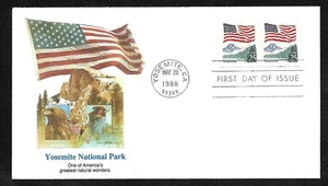 #2280 25c Flag over Yosemite -Fleetwood FDC  Coil pair - Picture 1 of 2