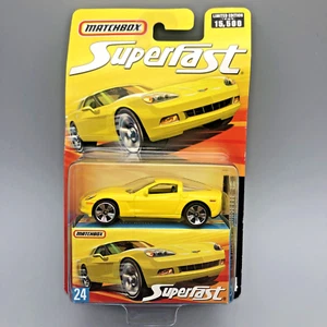 Matchbox Superfast Chevrolet Corvette C6 Yellow Diecast Car #24 Limited Edition - Picture 1 of 10