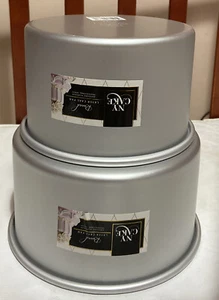 Set teglie da forno rotonde professionali alluminio matrimonio torte 6” x 4” e 7” x 4” - Foto 1 di 4